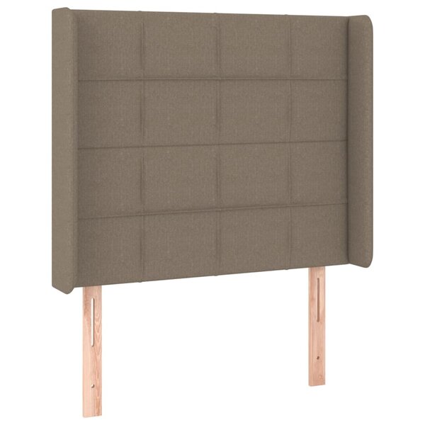vidaXL Tête de lit avec oreilles Taupe 93x16x118/128 cm Tissu