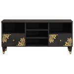 vidaXL Meuble TV Noir 100 x 33 x 46 cm Bois de mangue massif
