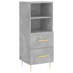 vidaXL Buffet haut Gris béton 34 5x34x180 cm Bois d'ingénierie
