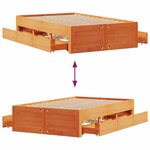 vidaXL Cadre de lit sans matelas avec tiroirs 135x190 cm bois de pin