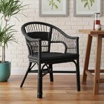 vidaXL Chaise empilable Noir 60 x 60 x 81 cm Rotin