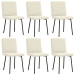 vidaXL Chaises à manger lot de 6 crème velours