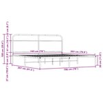 vidaXL Cadre de lit en métal sans matelas chêne fumé 193x203 cm