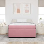 vidaXL Cadre de lit avec matelas Rose 160 x 200 cm Velours