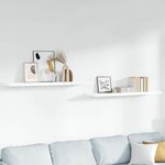 vidaXL Étagère murale flottante 2Pièces Blanc brillant 120x23 5x3 8cm MDF