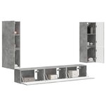 vidaXL Ensemble meuble TV 4 Pièces Gris béton Bois d'ingénierie