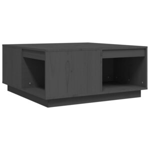 vidaXL Table basse Gris 80x81x36 5 cm Bois massif de pin