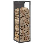 vidaXL Portant de bois chauffage noir 25x25x80 cm
