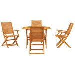 vidaXL Ensemble de salle à manger pour jardin 5 Pièces Marron