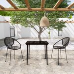 vidaXL Ensemble à manger de jardin 3 Pièces Noir