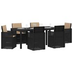 vidaXL Ensemble de salle à manger pour jardin avec coussin 7 Pièces PP