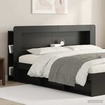 vidaXL Cabinet de Tête de Lit avec stockage Noir Bois d’ingénierie