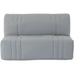 Banquette BZ - Tissu 100  Coton gris clair - Couchage 140 x 190 cm