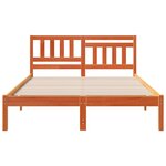 vidaXL Cadre de lit Marron cire 120 x 190 cm Bois massif en pin