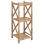vidaXL Étagère à 3 niveaux carré bambou