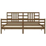 vidaXL Cadre de lit avec tête de lit marron miel 200x200cm bois massif