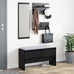 vidaXL Set de meubles d'entrée 4 pièces en bois noir