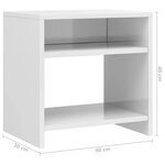 vidaXL Tables de chevet 2Pièces Blanc brillant 40x30x40cm bois ingénierie