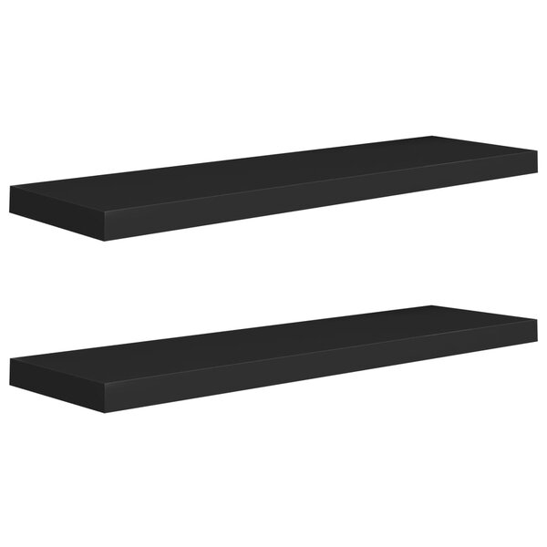 vidaXL Étagères murales flottantes 2 Pièces noir 90x23 5x3 8 cm MDF
