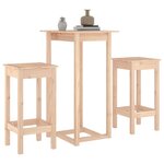 vidaXL Ensemble de bar 3 Pièces Bois de pin massif