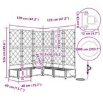 vidaXL Pots de jardin Blanc 120 x 120 x 126 cm Acier
