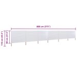 vidaXL Paravent 6 panneaux Tissu 800 x 80 cm Blanc