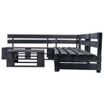 vidaXL Canapés de jardin palette 4 Pièces noir bois