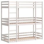 vidaXL Lit superposé triple sans matelas 90x190 cm bois de pin massif