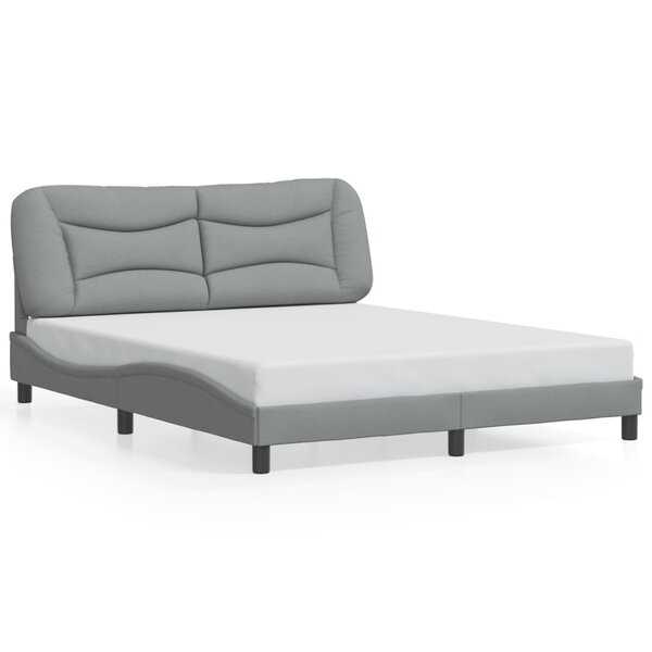 vidaXL Cadre de lit sans matelas gris clair 160x200 cm tissu