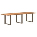vidaXL Table à manger marron clair bois de chêne massif rectangulaire