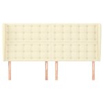 vidaXL Tête de lit avec oreilles Crème 183x23x118/128 cm Similicuir