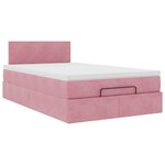 vidaXL Lit ottoman avec matelas et LED rose 120x190 cm velours