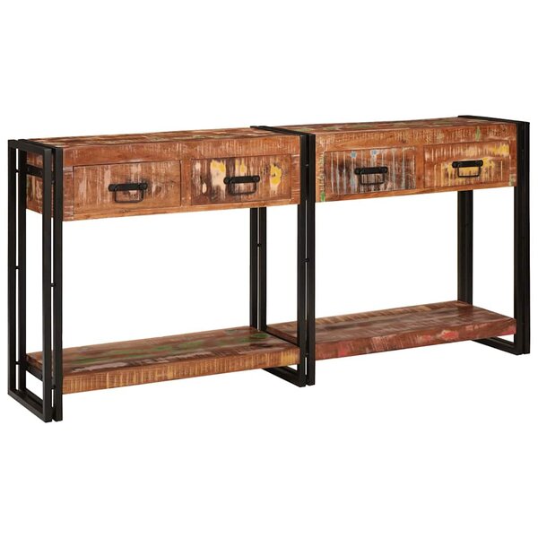 vidaXL Tables console avec tiroir 2 Pièces Multicolore 161 x 33 x 75 cm