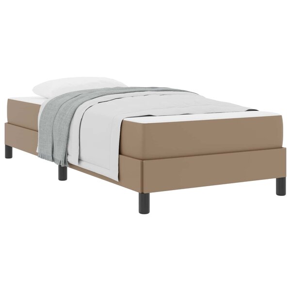 vidaXL Cadre de lit avec matelas Cappuccino 100 x 200 cm tissu