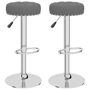 vidaXL Tabourets de bar lot de 2 gris foncé tissu