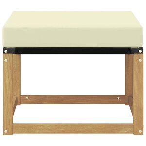 vidaXL Pouf d'Extérieur Bois d'acacia massif et tissu Textilène Blanc