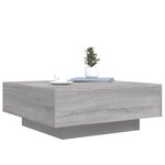 vidaXL Table basse avec lumières LED sonoma gris 80x80x31 cm