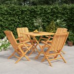 vidaXL Ensemble à manger de jardin 5 Pièces Bois de teck massif