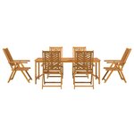 vidaXL Ensemble de salle à manger pour jardin 7 Pièces Marron