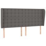 vidaXL Tête de lit avec oreilles Gris 203x23x118/128 cm Similicuir