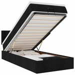 vidaXL Lit ottoman avec matelas noir 90x200 cm tissu