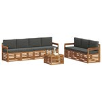 vidaXL Ensembles de canapés avec coussin 8 Pièces Naturel et Anthracite