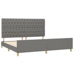 vidaXL Cadre de lit avec tête de lit Gris foncé 200x200 cm Tissu