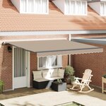 vidaXL Auvent Rétractable Beige 400 × 350 cm Tissu et Aluminium