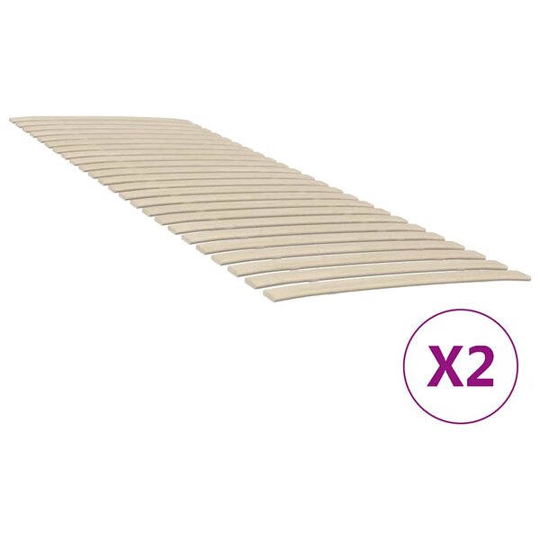 vidaXL Lattes de rechange pour sommier avec 48 lattes  2 pièces  80 x 200 cm
