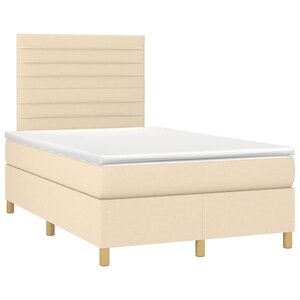 vidaXL Sommier à lattes de lit avec matelas crème 120x190 cm tissu