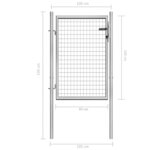 vidaXL Porte de jardin Acier galvanisé 105x150 cm Argenté