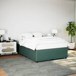 vidaXL Cadre de lit Vert foncé 140x190 cm Velours