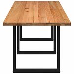 vidaXL Table à manger marron clair bois de chêne massif rectangulaire