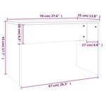 vidaXL Tabouret de toilette Blanc brillant70x35x45cm Bois d'ingénierie